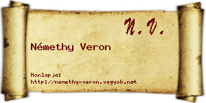 Némethy Veron névjegykártya